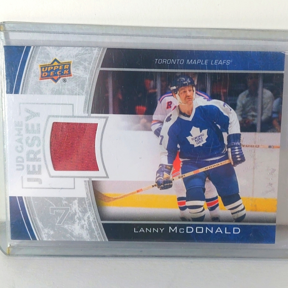 Lanny McDonald UD Game-Used Jersey Hockey Card Toronto Maple Leafs 2013/14
